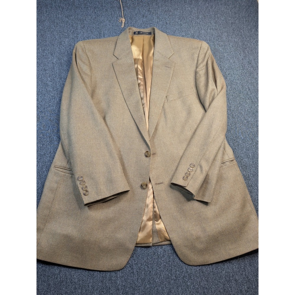 Corbin William Kurtz Mens 46R Blazer‎ Sport Coat Tan Brown Wool Blend 2 Button